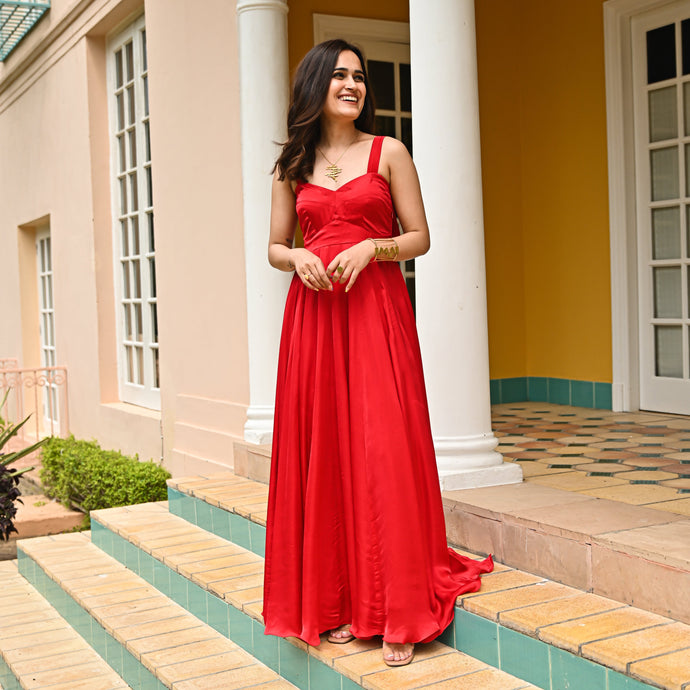 Oxblood Red Long Dress
